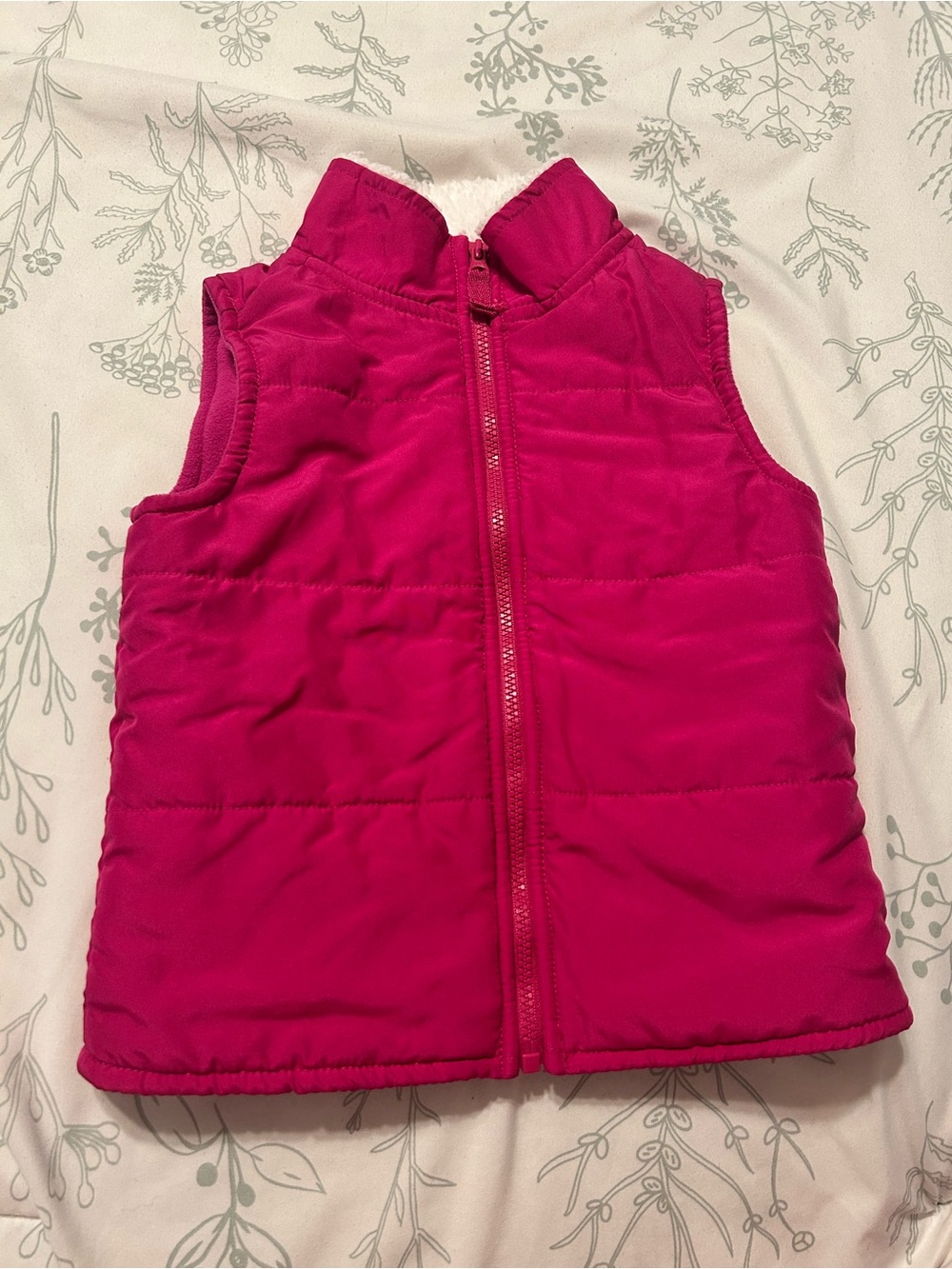 Girls Fuchsia Fleece Vest